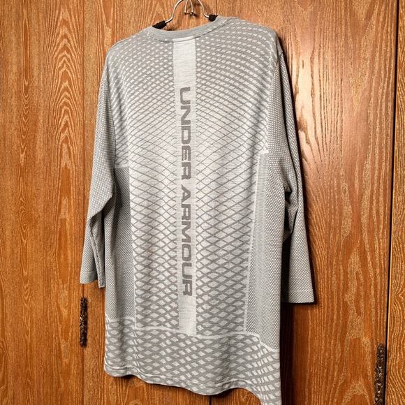 Under Armour HeatGear Fitted Long Sleeve Shirt Men's 2XL Heather Gray Athletic - Picture 8 of 8